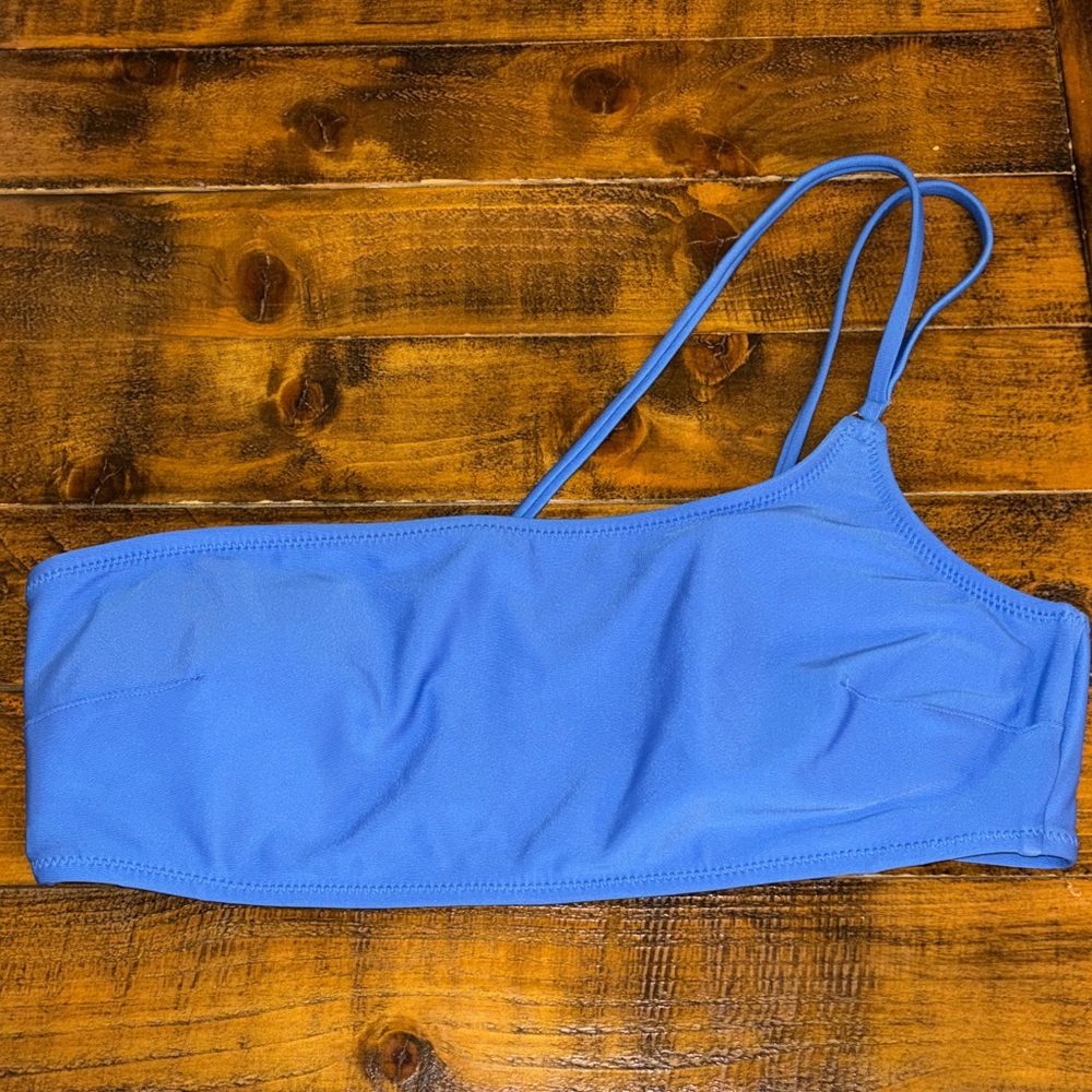 Aerie Size M Blue‎ One-Shoulder Bikini Top